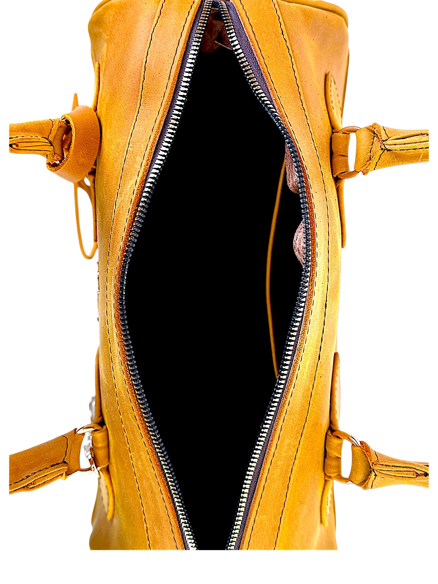 Bolso Dama Cilíndrico 100% Piel Mod duffle Praga *Crazy Miel*