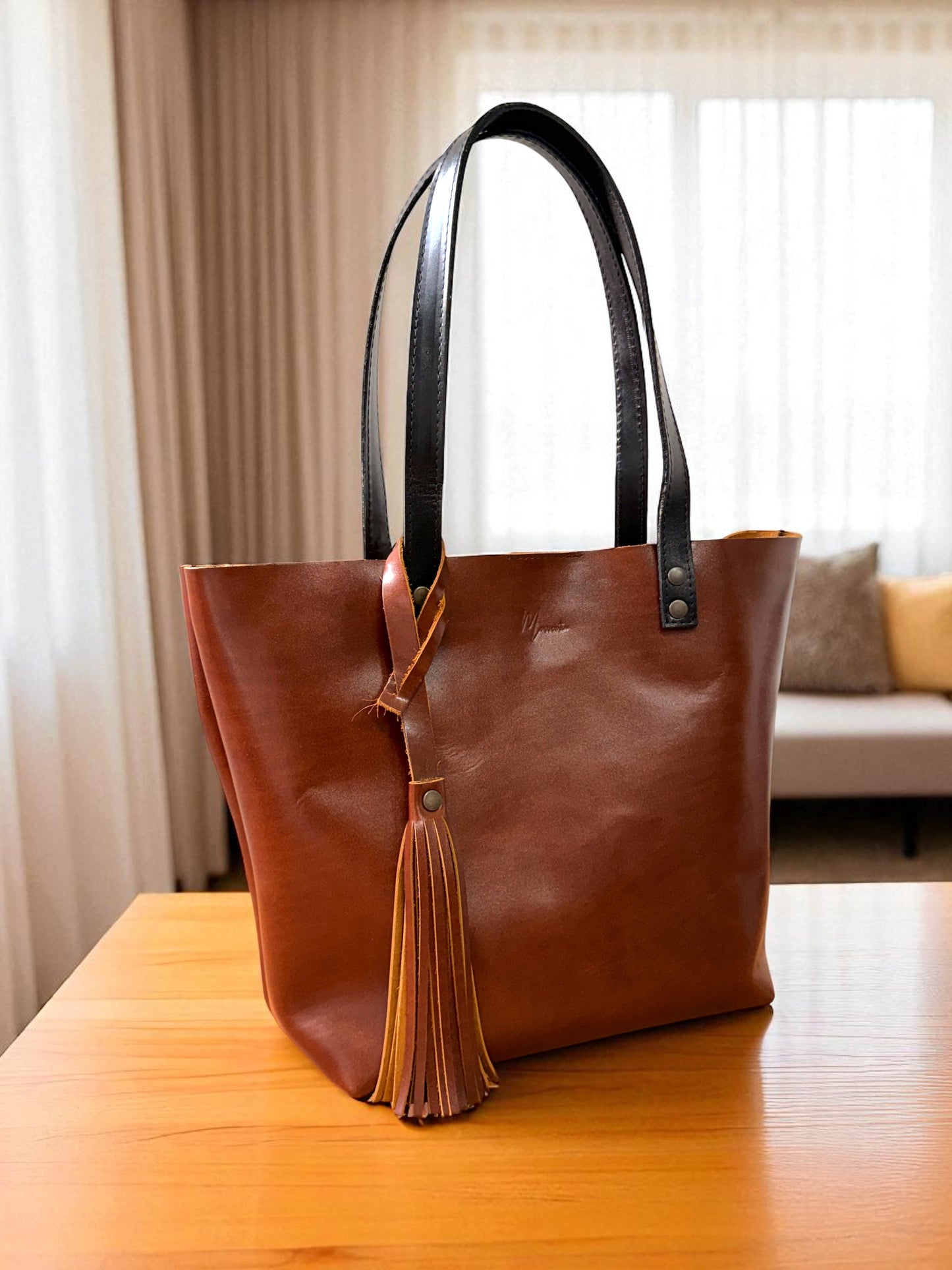 Bolso Tote Cuero Praga Plus+ Pull Roble Doble Vista + 💄Cosmetiquera 👝 Gratis!!