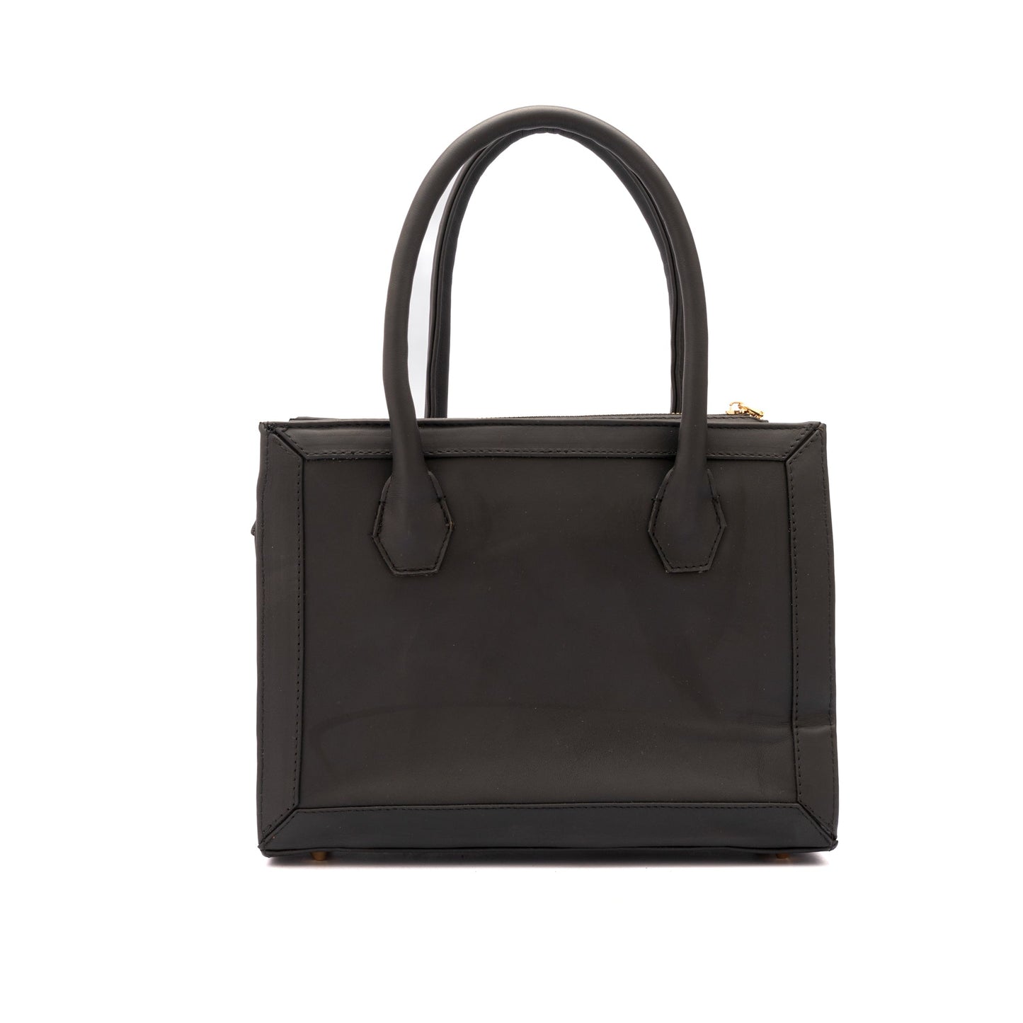 MOSVARTI Bolsos Bolso Estilo Birkin Bovino pelo Mod. Manhattan Pelo (Negro/Dorado)