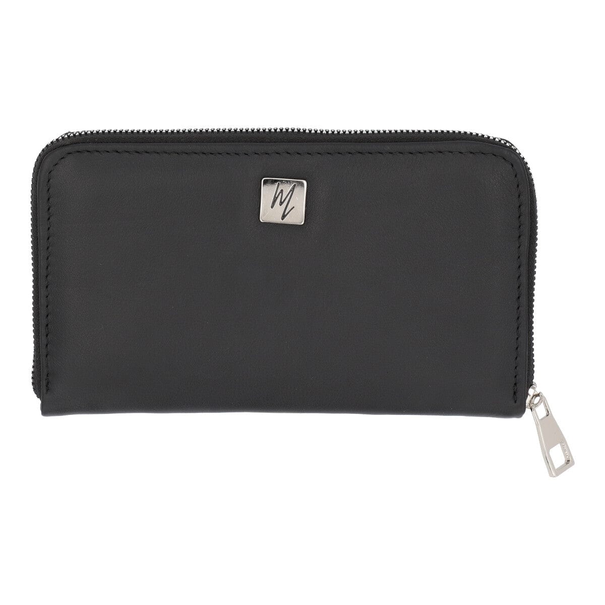 MOSVARTI Cartera para Dama en Piel res pelo no nato (Negro/Blanco)