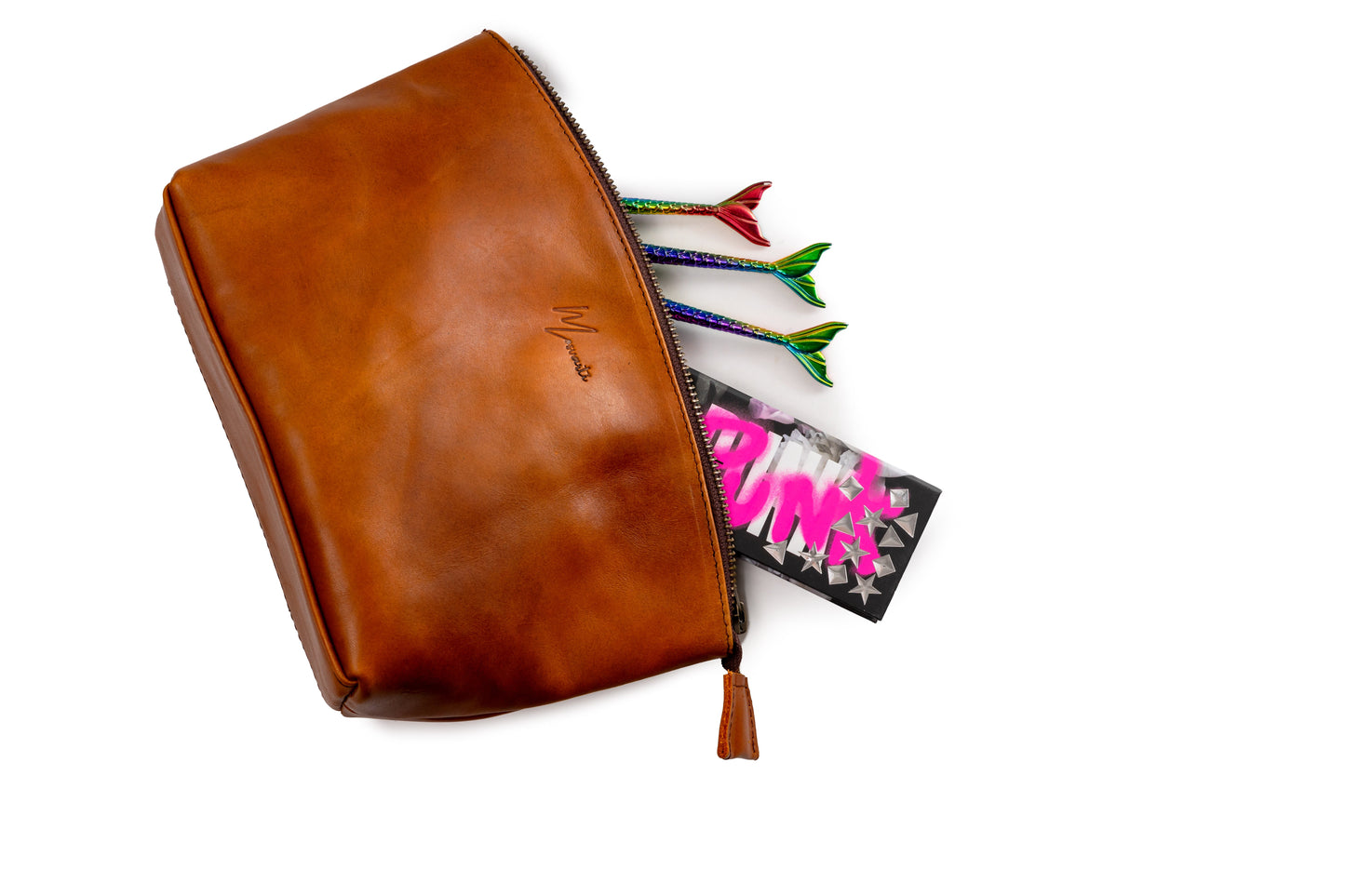 MOSVARTI Cosmetiquera 100% Piel Neceser Dama Para Accs. Berlin (Pull UP Miel)