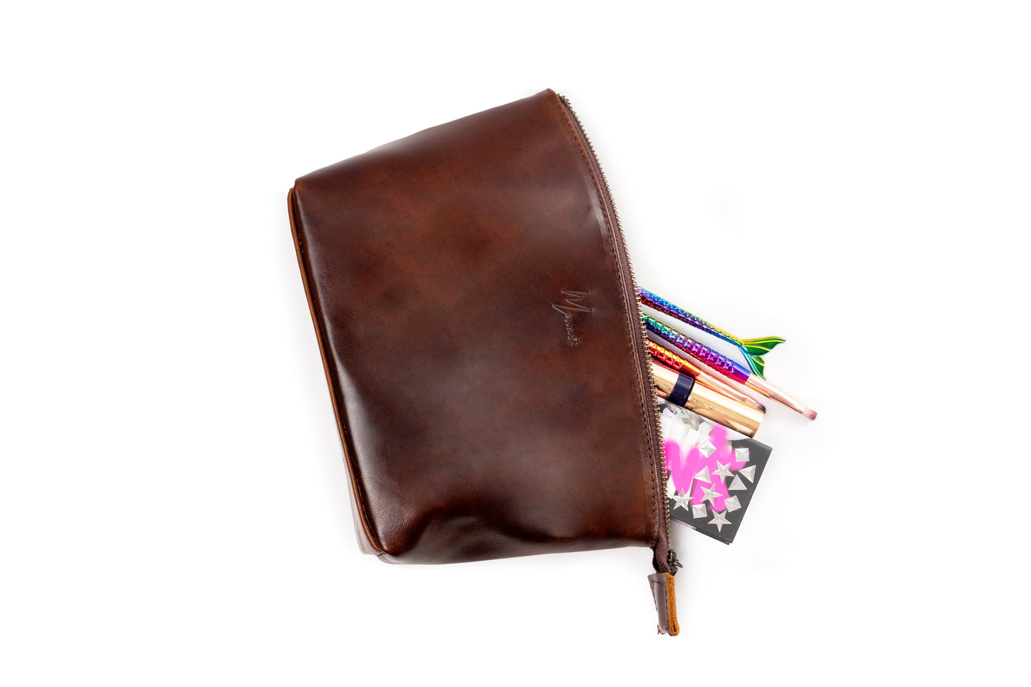 MOSVARTI Cosmetiquera 100% Piel Neceser Dama Para Accs. Berlin (Pull up Roble))