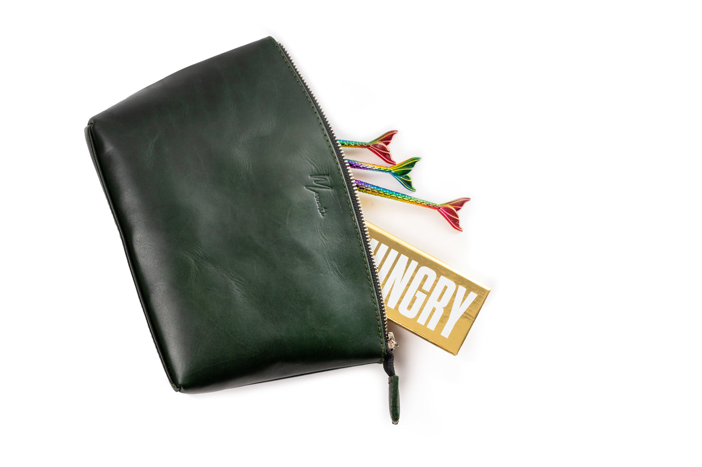 MOSVARTI Cosmetiquera 100% Piel Neceser Dama Para Accs. Berlin (Pull up Verde)