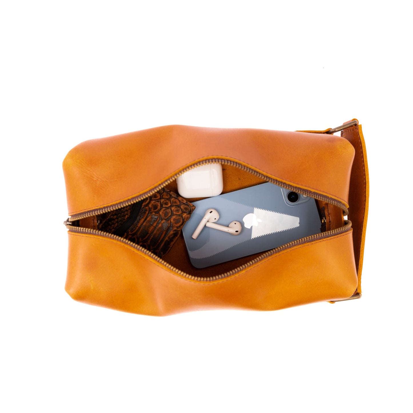 Mosvarti Neceser Sobaquera Piel Genuina Caballero (Pull up crazy Amarillo )