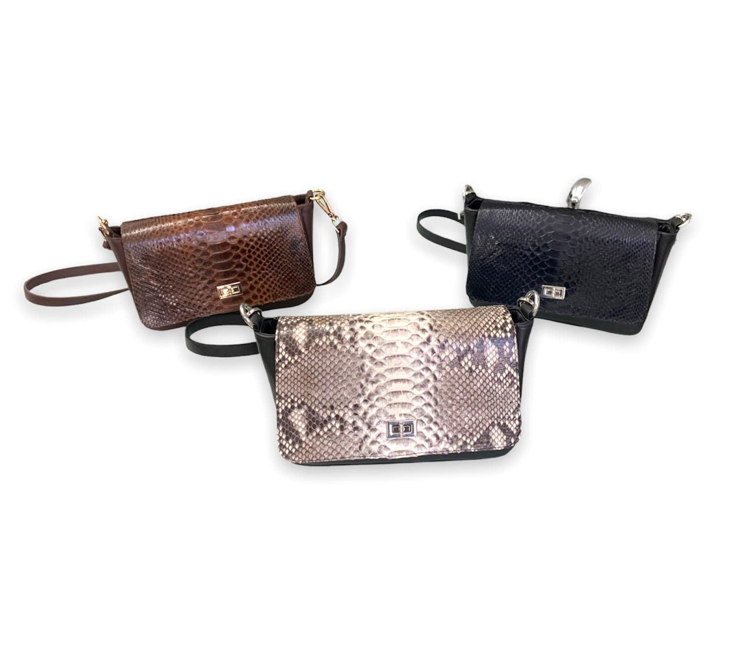 MOSVARTI Bolso Crossbody Sensation Pitón Café