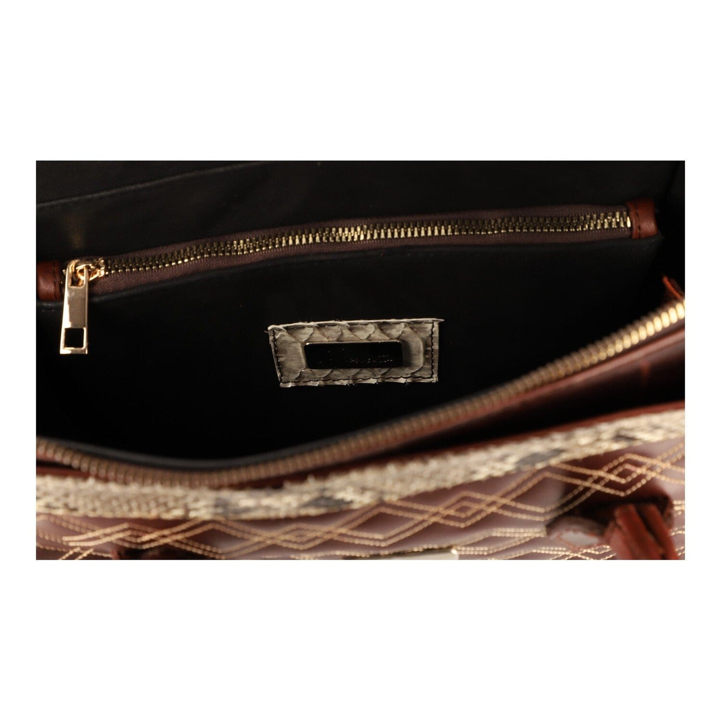 MOSVARTI Bolsos Bolso de mano para dama con Pilel Genuina de Pitón (Shedron /piton natural)