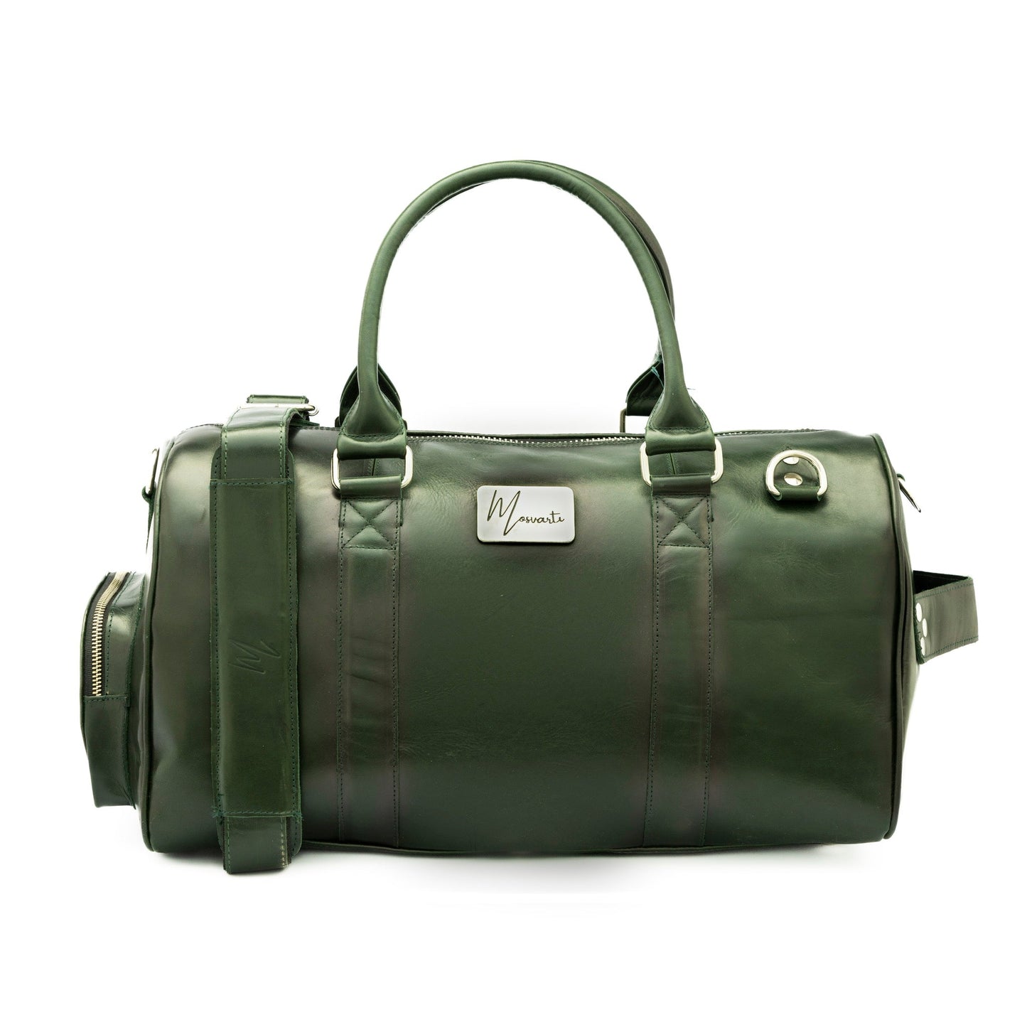 MOSVARTI Maletas Maleta Piel Genuina con Gps mod. New York Jr. Duffle (Pull Verde)