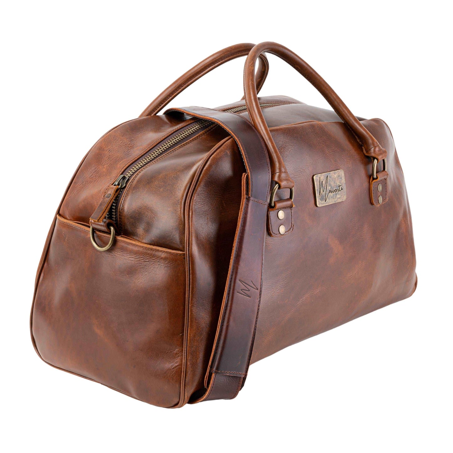 MOSVARTI Maletas Maleta Piel Genuina Elegante mod. Paris (Pull up Roble)