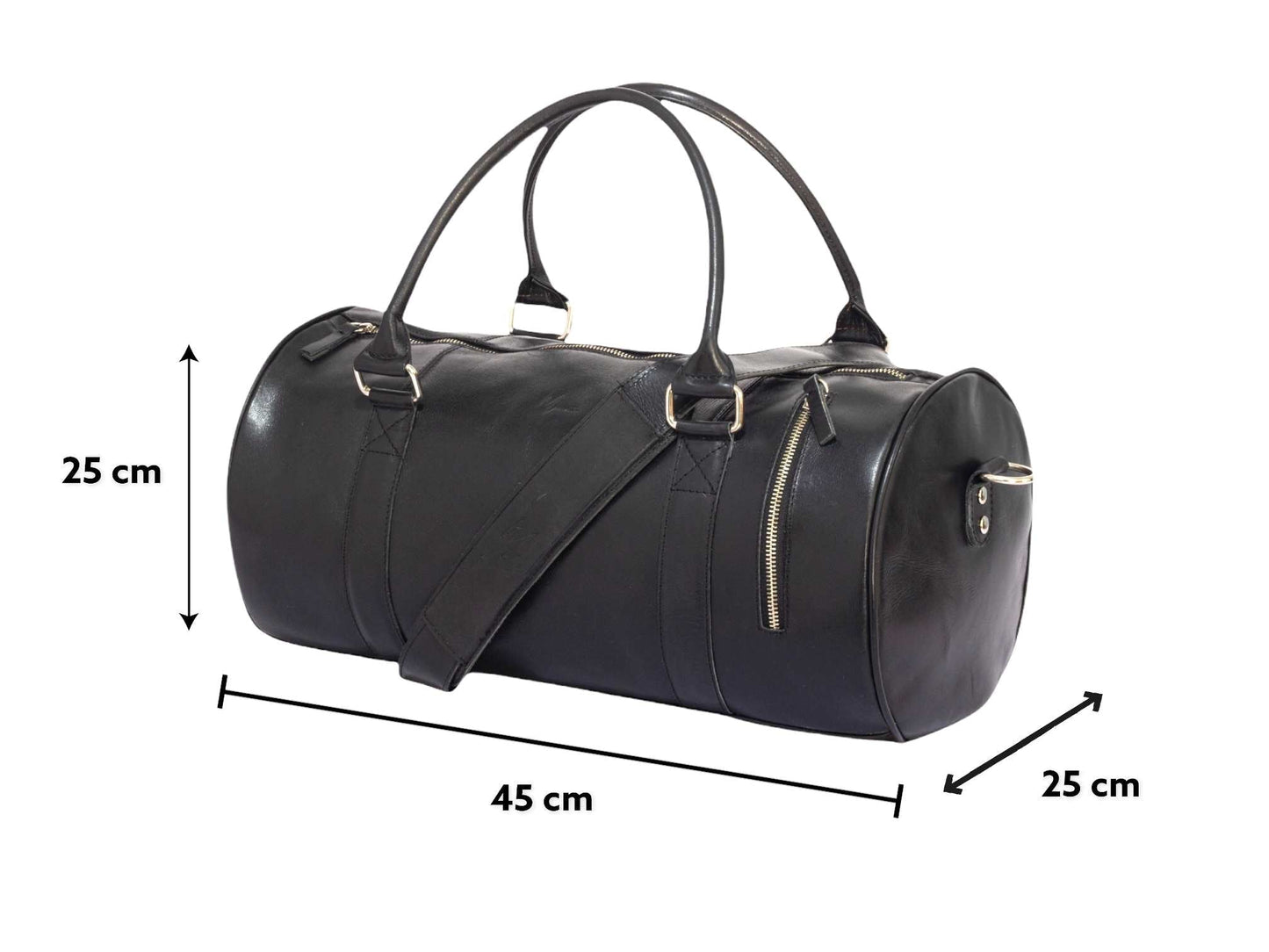 MOSVARTI Maletas Maleta Piel Genuina Mod. Duffle London Gym (pull up Negro)