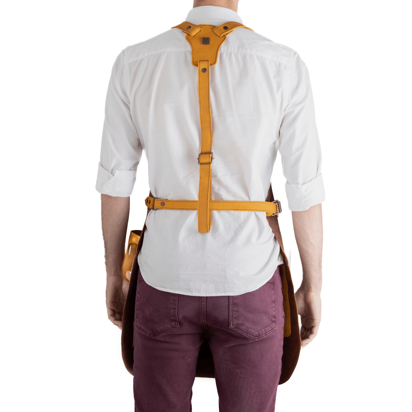 MOSVARTI Mandil Piel Genuina Mod. T-Bone 100% Mandil Parrillero Cuero Genuino (Crazy Shedron)