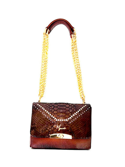 Bolso mod Alemania  pitón café lustrado