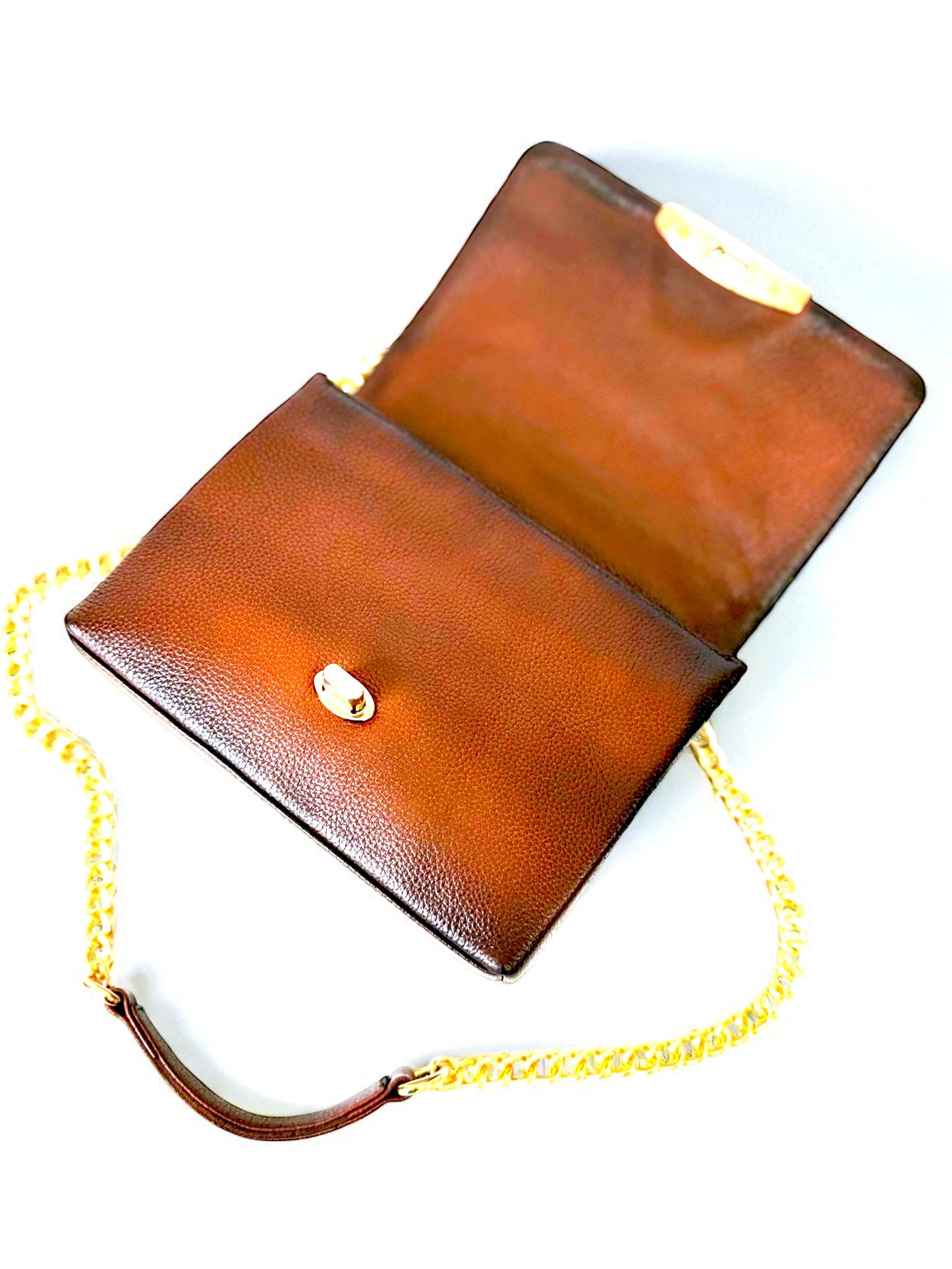 Bolso mod Alemania  pitón café lustrado