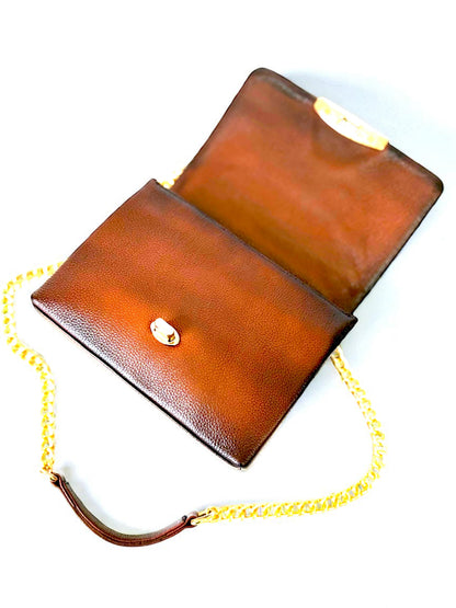Bolso mod Alemania  pitón café lustrado