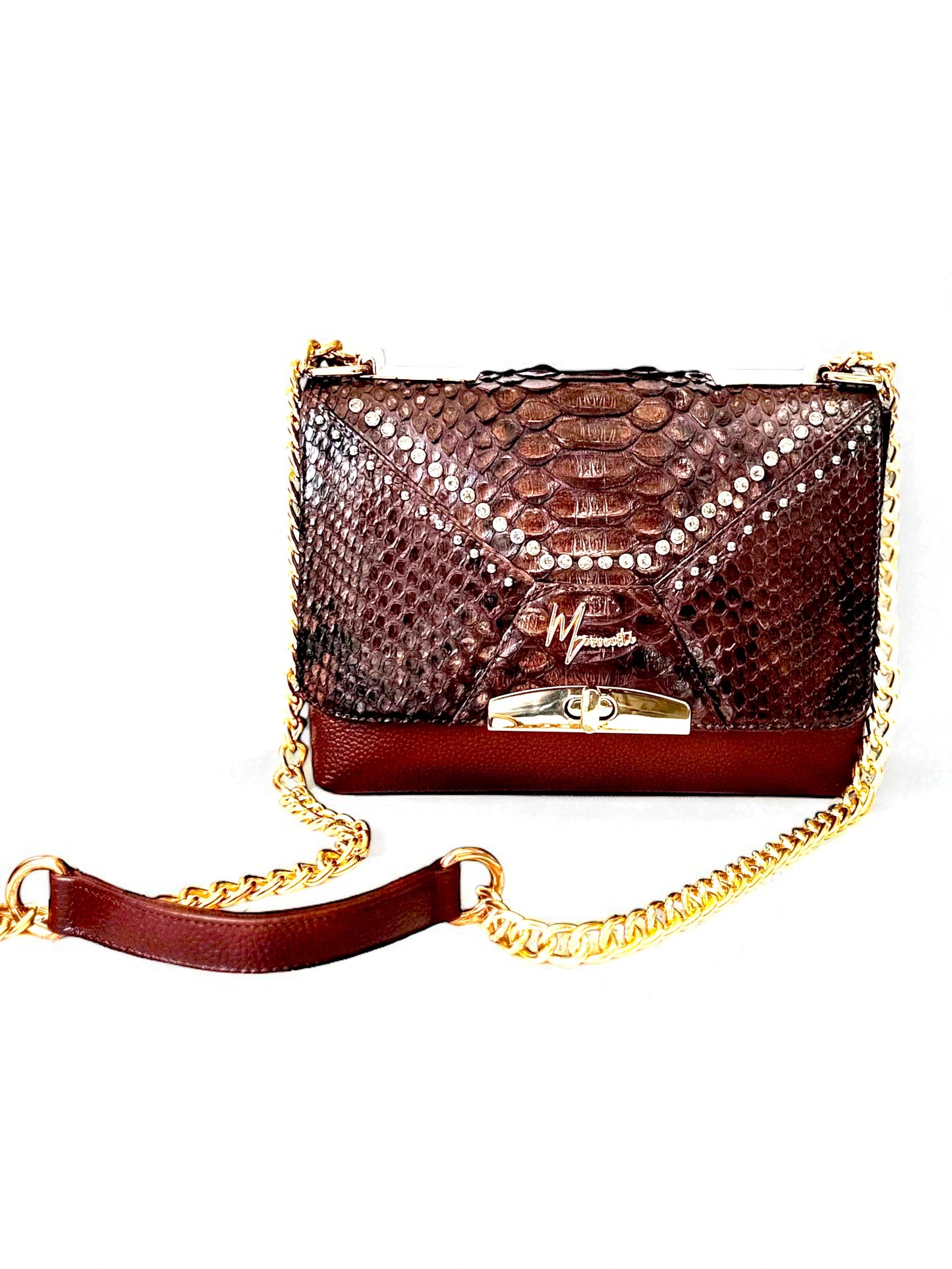Bolso mod Alemania  pitón café lustrado
