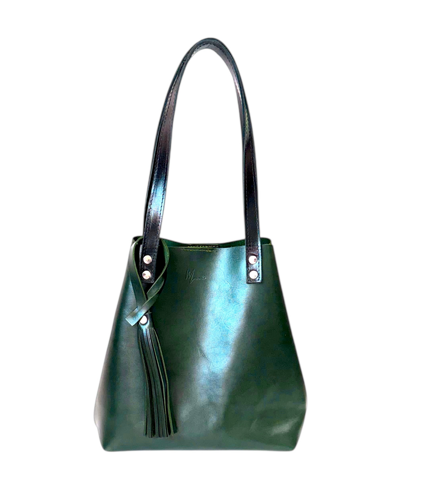 Bolso Tote Cuero Praga Plus+ Pull Verde Doble Vista + 💄Cosmetiquera 👝 Gratis!!