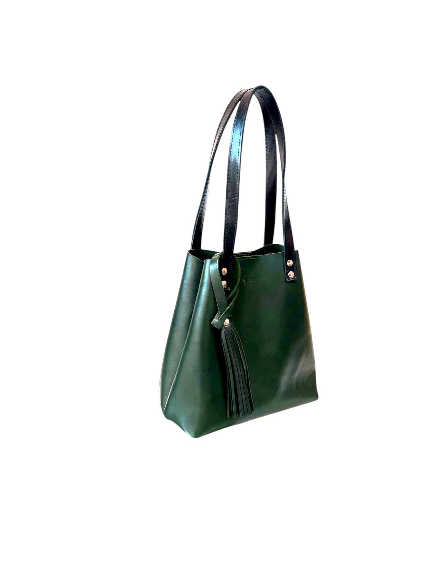Bolso Tote Cuero Praga plus + *Pull Verde*+ cosmetiquera Gratis