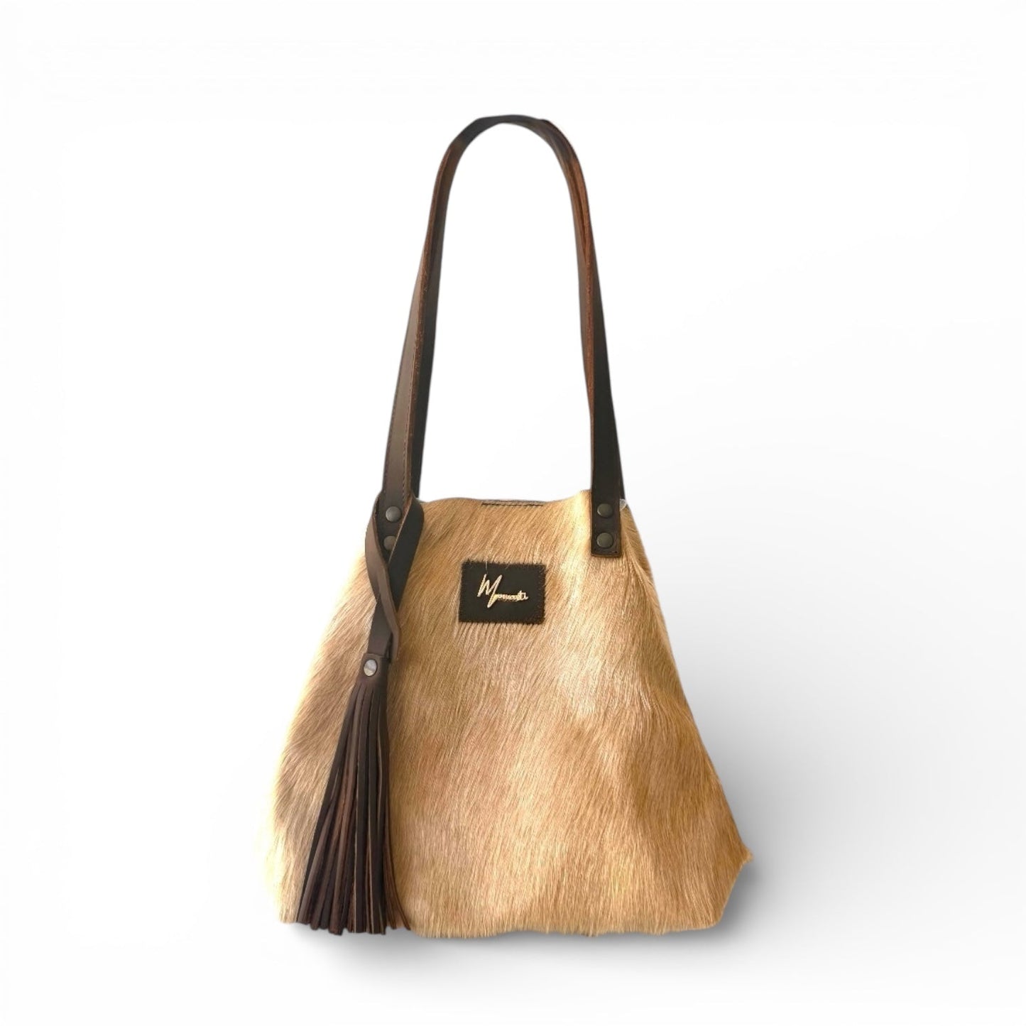Tote Cuero Praga Plus Pelo Res Camel!!
