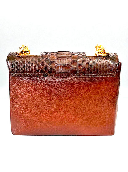 Bolso mod Alemania  pitón café lustrado