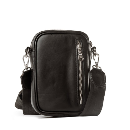 Bandolera Mini Celular Piel Negro