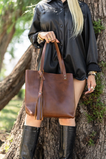 Bolsa Dama Tote 100% Piel Con Cargador Pull Roble + 💄Cosmetiquera 👝 Gratis!!