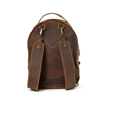 Back pack Mochila Urbana Clásica Cuero Crazy Café
