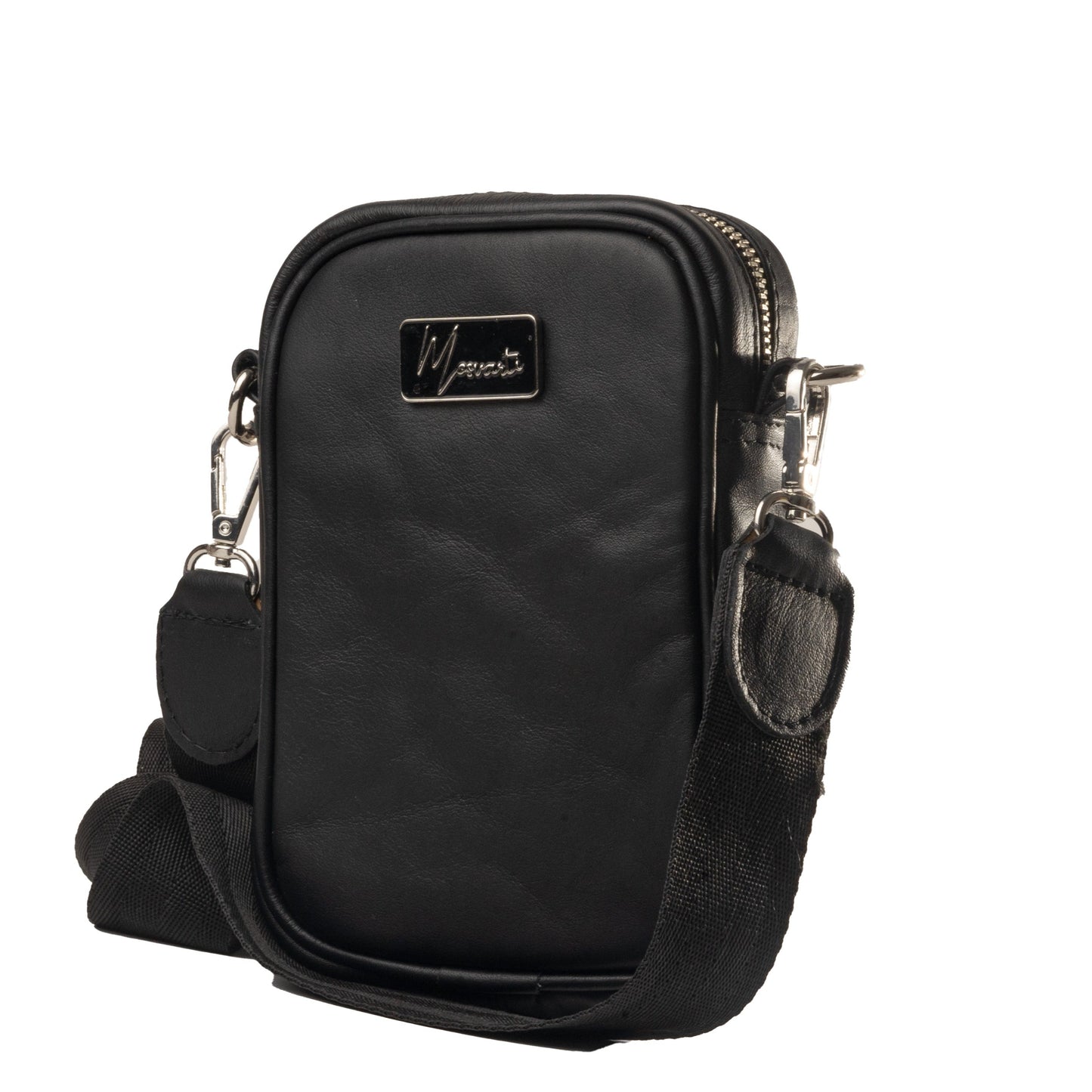 Bandolera Mini Celular Piel Negro