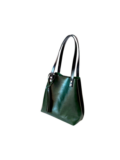 Bolso Tote Cuero Praga plus + *Pull Verde*+ cosmetiquera Gratis