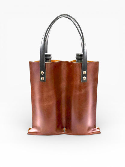 Bolsa Mosvarti porta botellas doble de cuero mayoreo