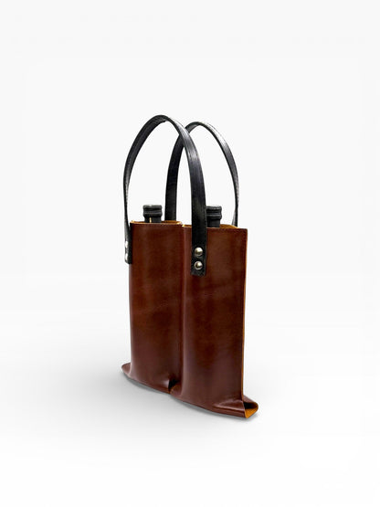 Bolsa Mosvarti porta botellas doble de cuero mayoreo