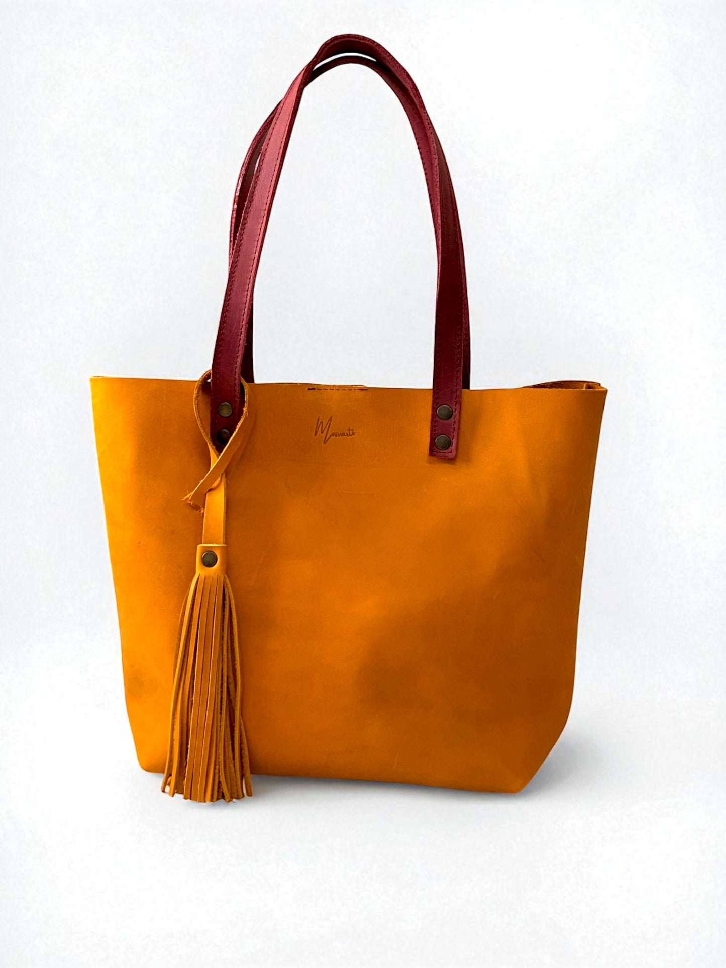Bolso Tote Cuero Praga Plus+ Crazy miel  Doble Vista  + 💄Cosmetiquera 👝 Gratis!!