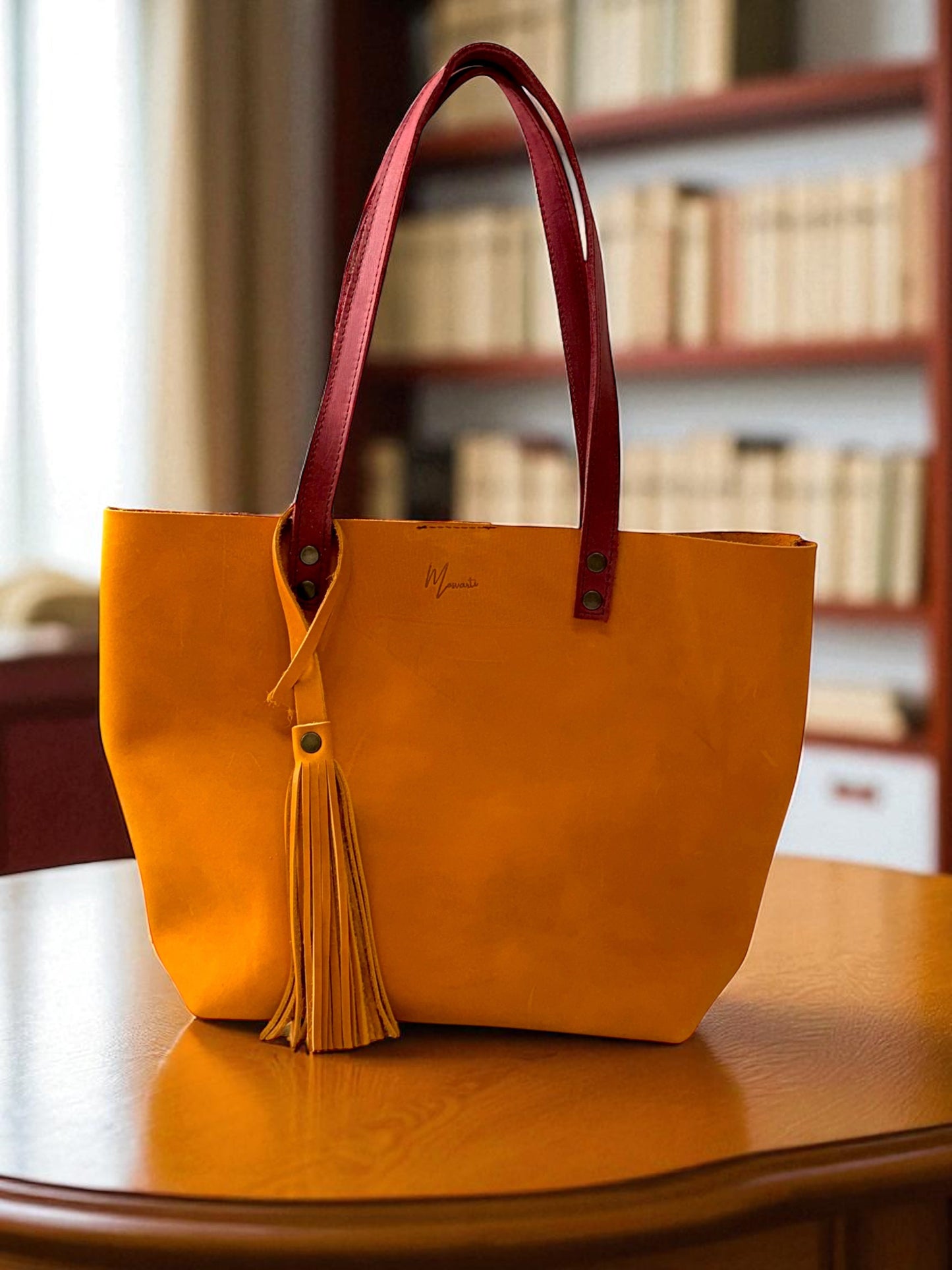Bolso Tote Cuero Praga Plus+ Crazy miel  Doble Vista  + 💄Cosmetiquera 👝 Gratis!!
