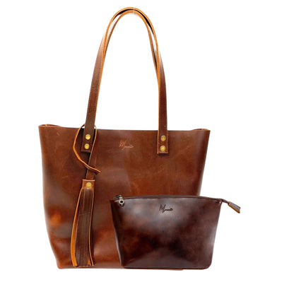 Bolsa Dama Mod Praga con cosmetiquera  *Pull up Roble* + cosmetiquera Gratis