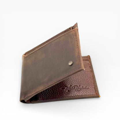 Cartera caballero con tarjetero Desmontable Mod. ROMA *Crazy Café/Roble*