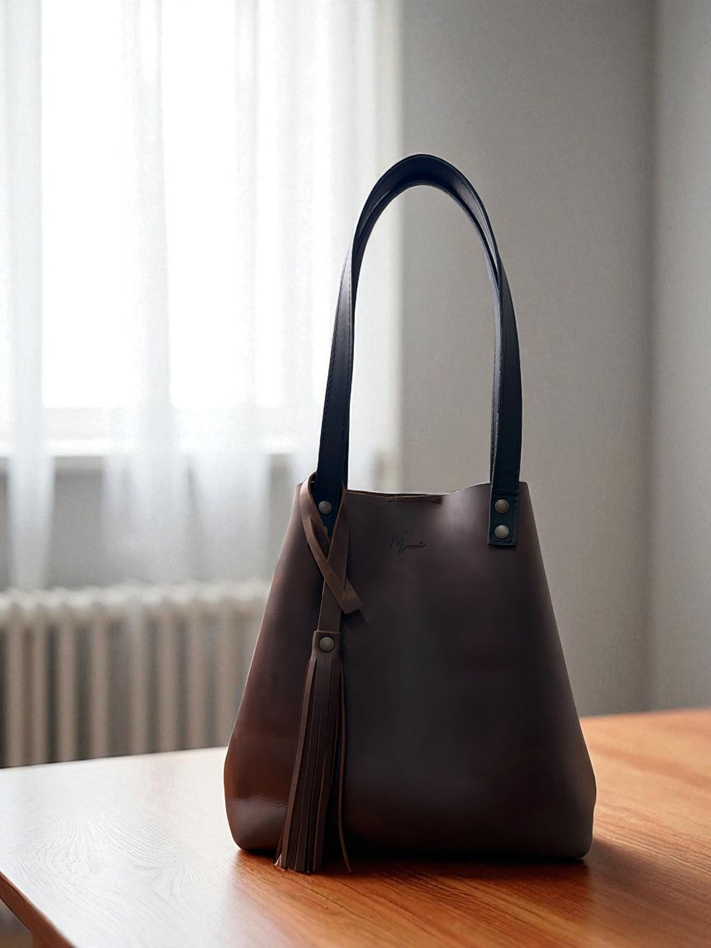 Tote Cuero Praga Plus+ Crazy Café Doble Vista + 💄Cosmetiquera 👝 Gratis!!