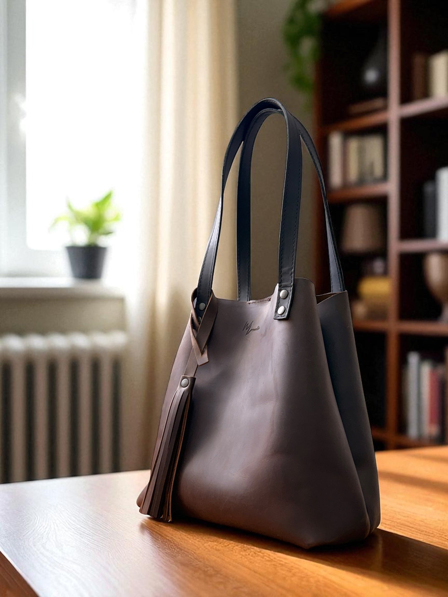 Tote Cuero Praga Plus+ Crazy Café Doble Vista + 💄Cosmetiquera 👝 Gratis!!