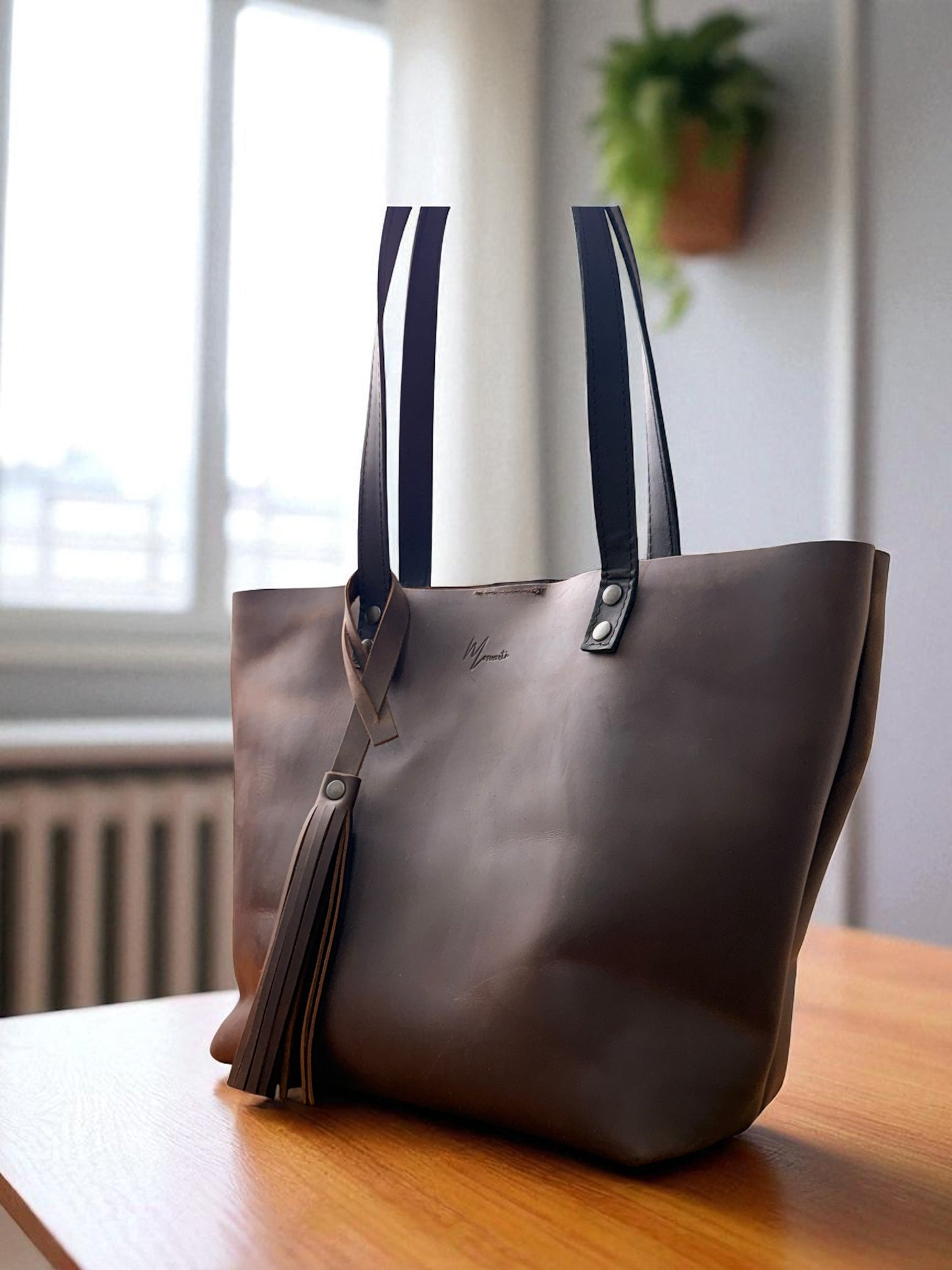 Tote Cuero Praga Plus+ Crazy Café Doble Vista + 💄Cosmetiquera 👝 Gratis!!