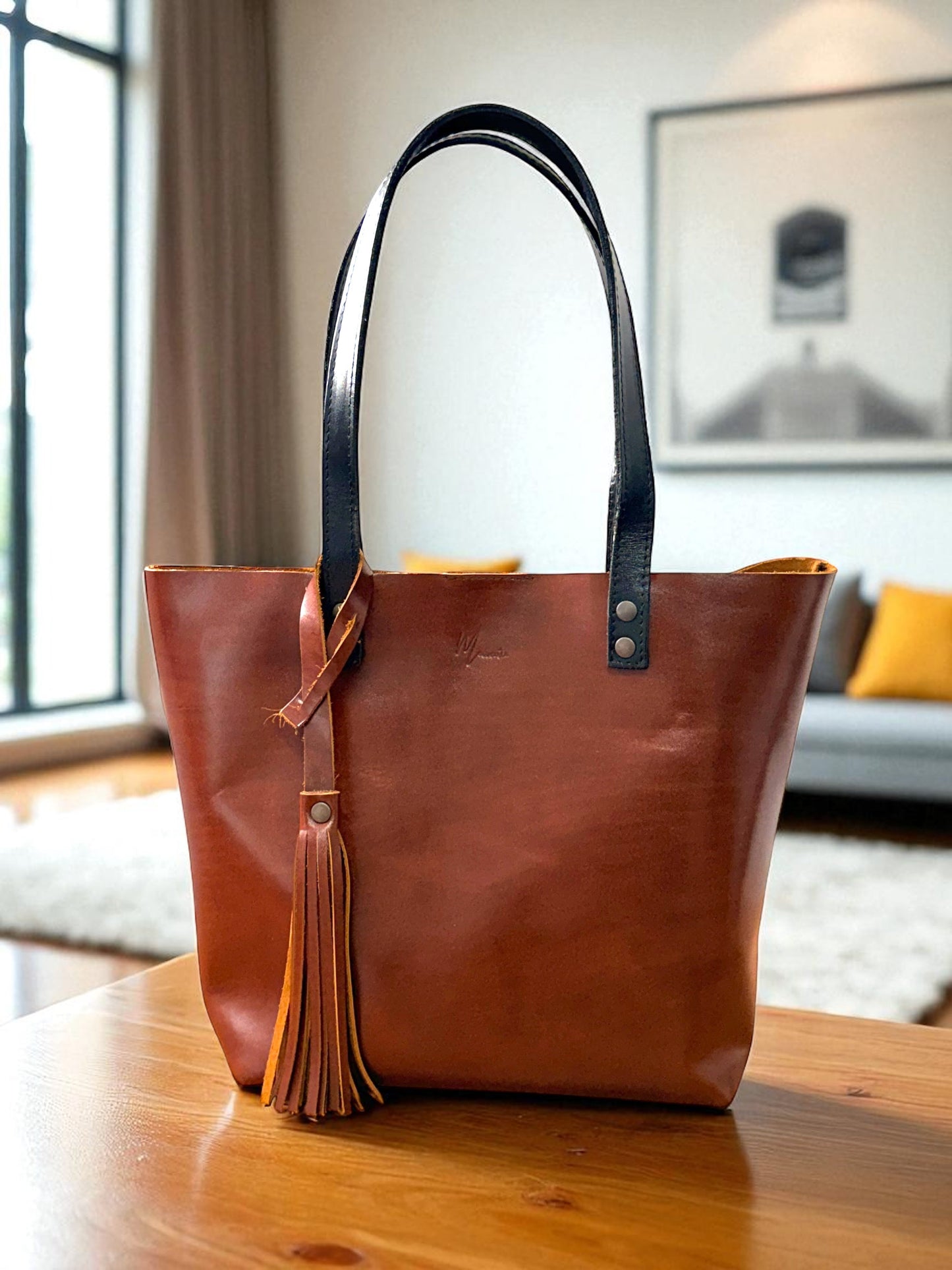 Bolso Tote Cuero Praga Plus+ Pull Roble Doble Vista + 💄Cosmetiquera 👝 Gratis!!