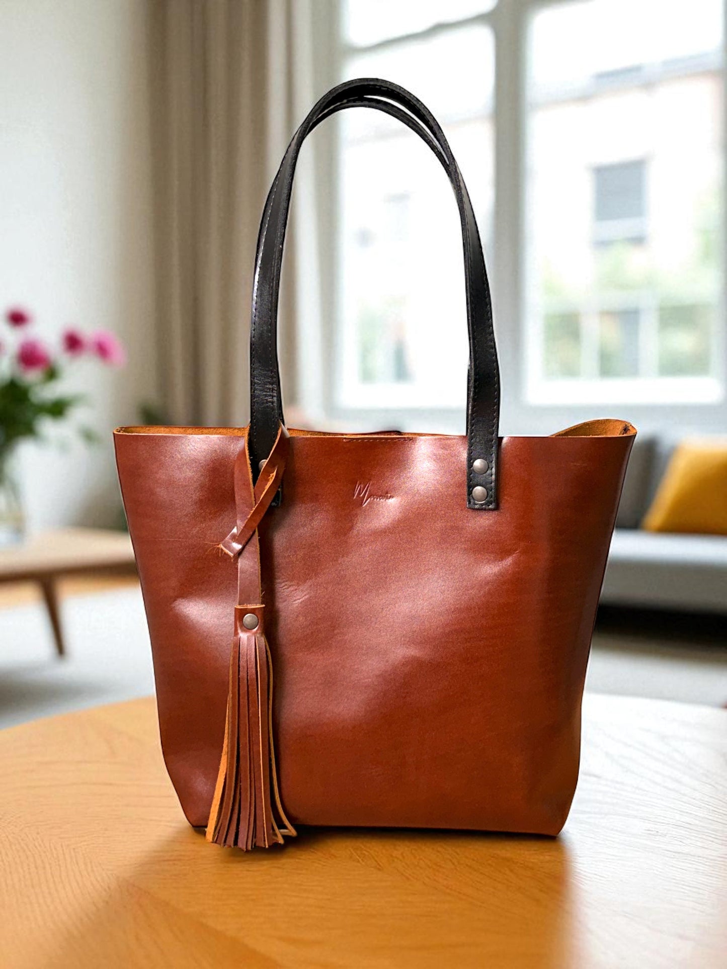 Bolso Tote Cuero Praga Plus+ Pull Roble Doble Vista + 💄Cosmetiquera 👝 Gratis!!
