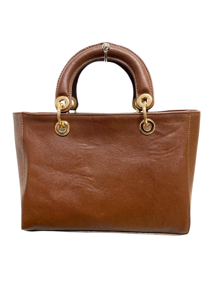 Bolso Tipo kelly mod. Viena Pitón Coñac