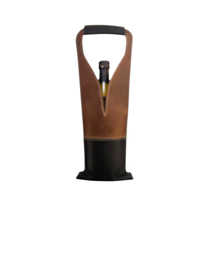 Bolsa de vino de cuero Multi color Mod. (Merlot) Crazy Café /C Negro