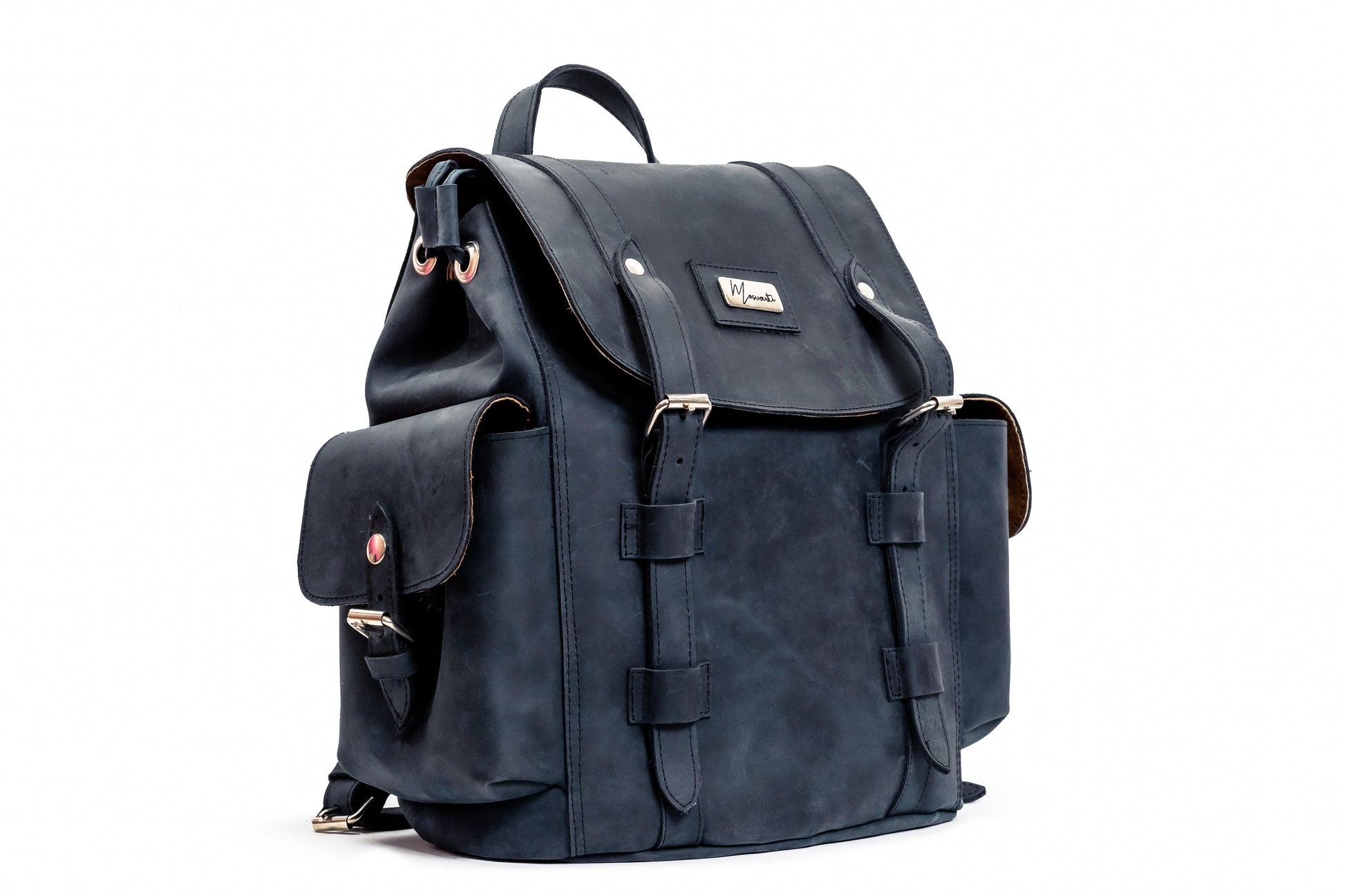 MOSVARTI Backpack Mod. Chicago Urban style cuero (crazy azul)