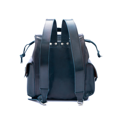 MOSVARTI Backpack Mod. Chicago Urban style cuero (Pull Azul)