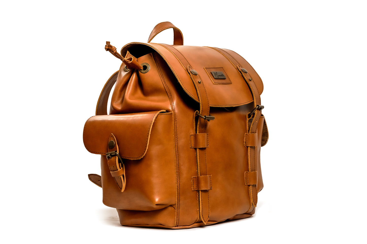 MOSVARTI Backpack Mod. Chicago Urban style cuero (pull up miel)