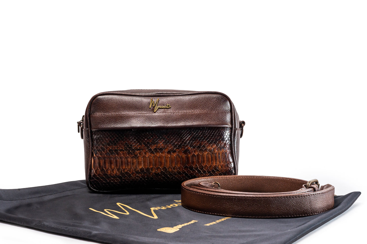 MOSVARTI bandol BANDOLERA Mod Matew Frente piton Café cuerpo flotter café