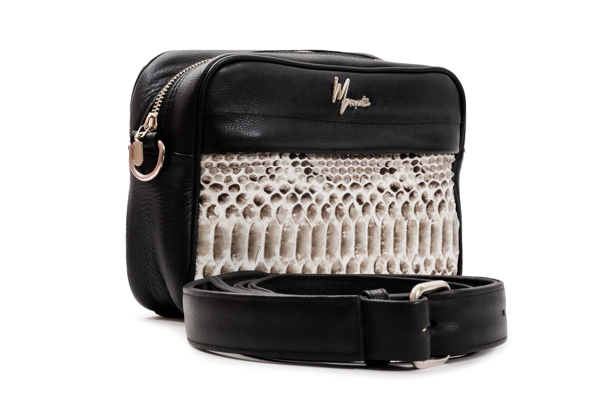 MOSVARTI bandol BANDOLERA Mod Matew Frente piton Natural cuerpo flotter negro