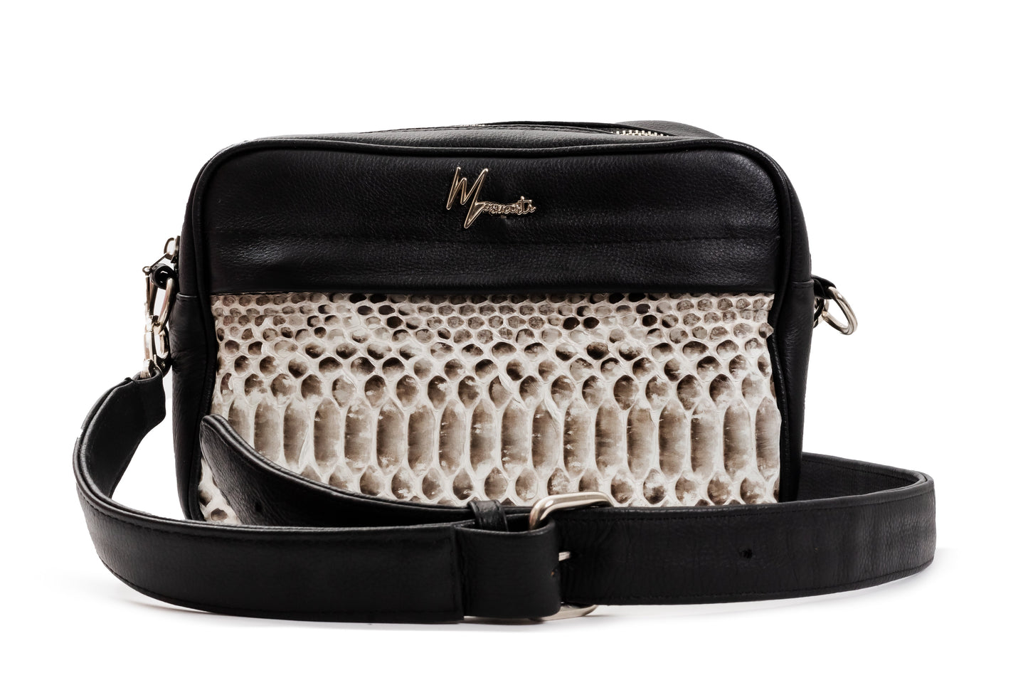 MOSVARTI bandol BANDOLERA Mod Matew Frente piton Natural cuerpo flotter negro