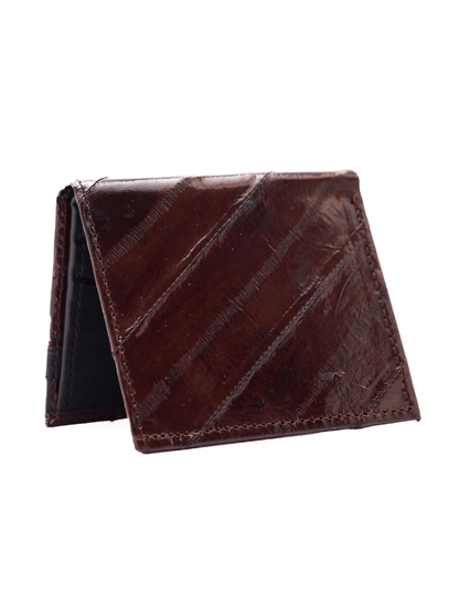 MOSVARTI Billeteras y clips para billetes Copia de Cartera vertical de cuero con piel exótica y tecnología RFID Mod Azteca (Anguila Anguila)