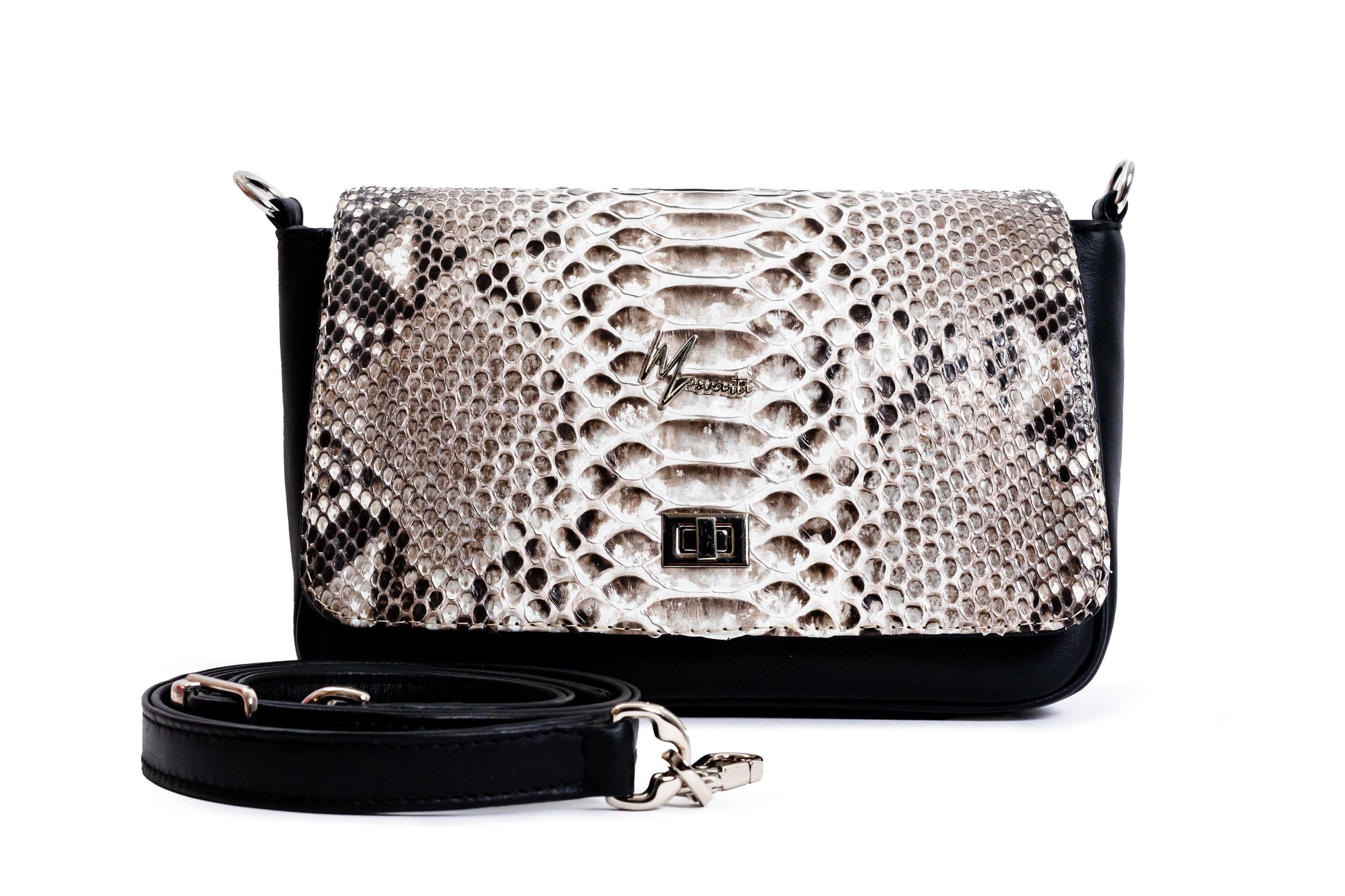 MOSVARTI Bolso Crossbody  🐍 (blanco)