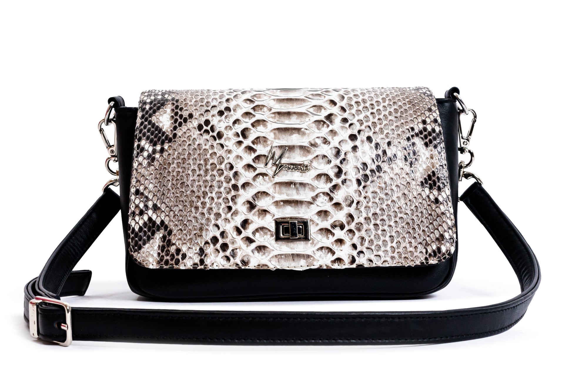 MOSVARTI Bolso Crossbody  🐍 (blanco)