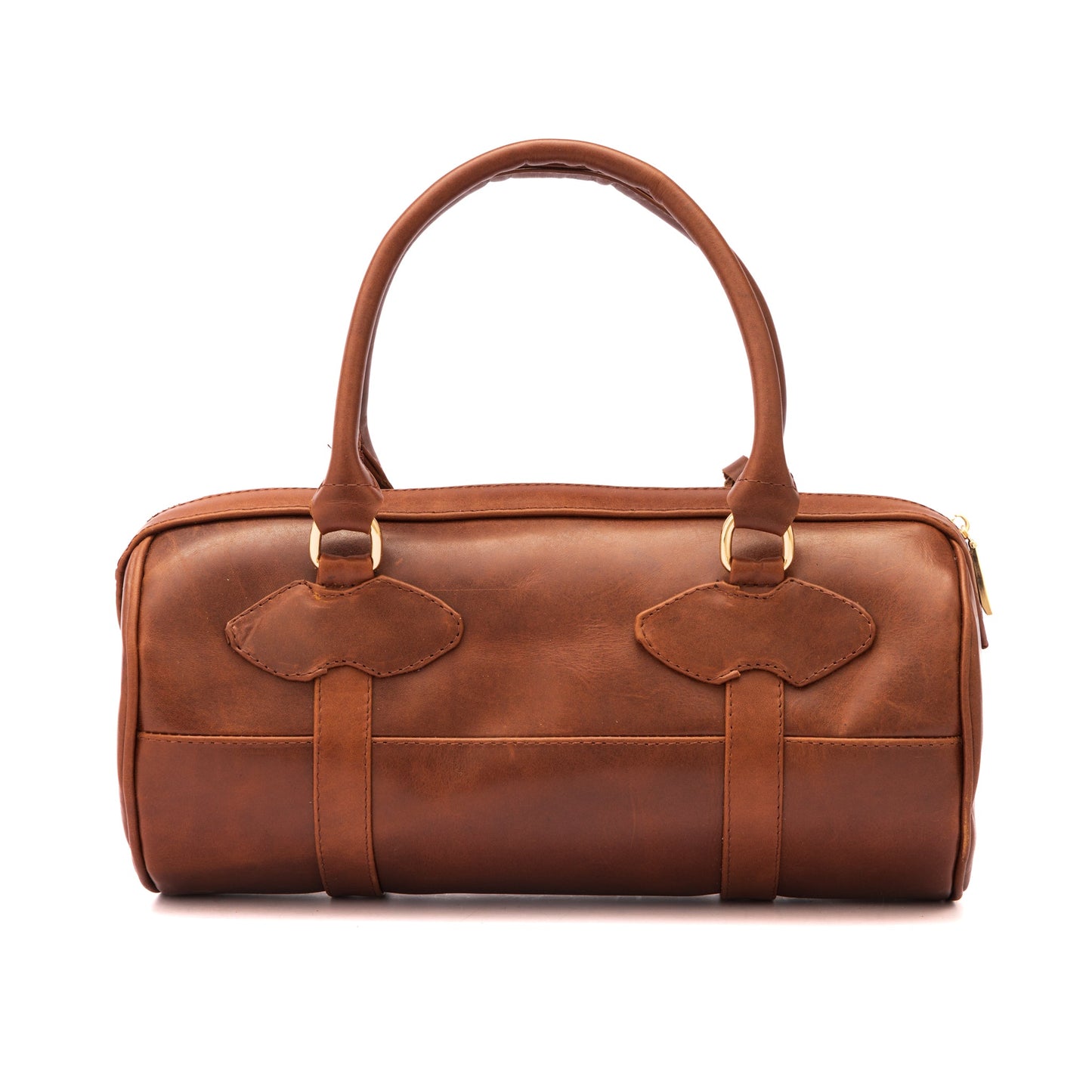 MOSVARTI Bolso Dama Cilindrico 100% Piel Mod duffle Praga  (Pull up Cafe Miel)